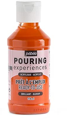 PEBEO Pouring Experiences-Ready-to-Use Premixed Acrylic Paint-Ideal for Fluid Art, Orange, 118 ml