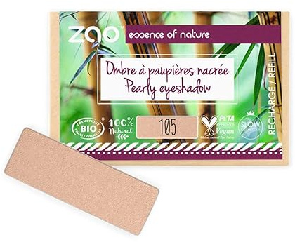 ZAO essence of nature - Recharge Ombre à paupières rectangle Nacrée 105 Sable doré - 1,3 gr