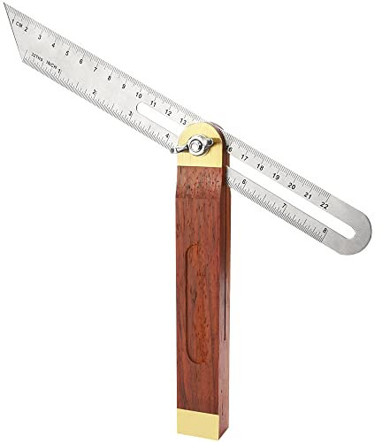 WANTOUTH Verstellbarer Schreiner, quadratischer Schrägmesser, Gleitschrägung, 22cm, Hartholzgriff, Edelstahlklinge, Lineal, T-Schrägwinkelfinder, Handwerk, Architekten, Holzbearbeitung