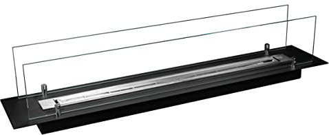 Biokamin - 990 mm Einsatz zum Einbau in eine Gipskarton- / Möbelstruktur. Kamineinsatz aus Bioethanol. 99cm Bio ethanolkamin für Möbel. Bioethanolkamin mit Glas.