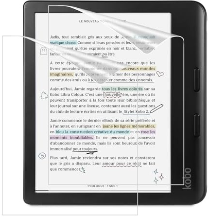 MoKo 2 Stück Blendfreie Folie für Kobo Libra 2 7 2021, PET Displayschutzfolie Anti-Kratz Schutzfolie Premium Screen Protector, Bereift
