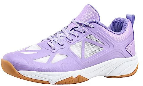 JiuQing Scarpe da Tennis da Donna Scarpe da Tennis Leggere da Badminton Pickleball Traspiranti Antiscivolo Comode Scarpe da Tennis per Interni,Viola,39 EU