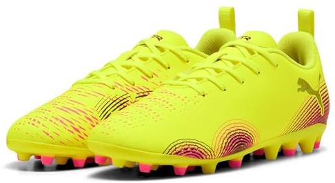 Puma - Future 8 Play MG JR, Zapatillas de fútbol Unisexo, Yellow Alert-Puma Black-Sun Struck,