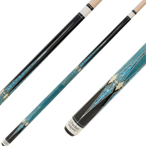 Parker Billard Queue Pool Magic, 2 delar, PM-1, toppdesign biljardkö, superkvalitet, högkvalitativt kö i rostfritt stål, inkl. gängskydd, 12,5 mm Prof-Tip, blå