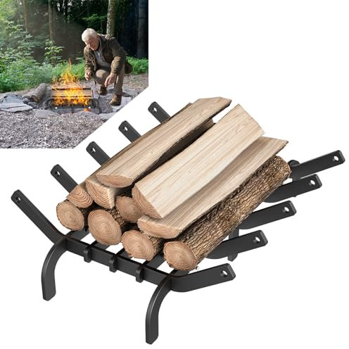 XINZI Rejilla para chimenea, para uso pesado, color negro, soporte para leña, para chimenea, leña, estante de madera, soporte para chimenea, soporte de madera, para chimeneas interiores, camping, 41 x