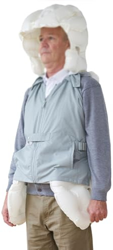 Oiyekntd Unisex Anziani Anti Caduta Airbag Gilet Indossabile Airbag Smart Gilet per Anziani 0.08s Pop Up Protezione per Anziani, con App per Visualizzare i Dati di Esercizio,MenGray-3XL