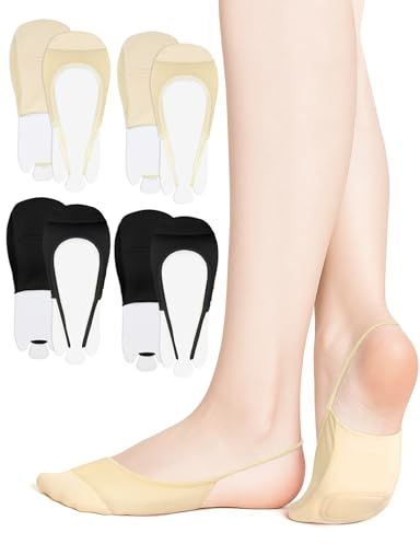 MELLIEX 4 Paia Calzini Fantasmini Donna 35-40, Pedalini Donna Calzini Invisibili Traspiranti Morbidi Eleganti con Cuscinetti in Spugna per Sneakers, Mocassini e Tacchi
