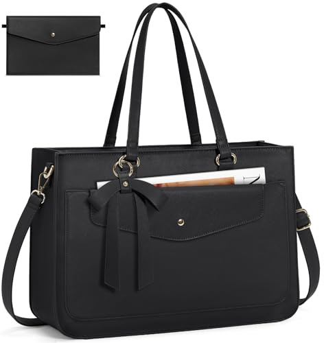 RAINSMORE Bolso Mujer Grande con Clutch Bolsos Universidad Bolso Ordenador Portatil 15.6 Pulgadas Bolsa Trabajo Bolsos Shopper Impermeable