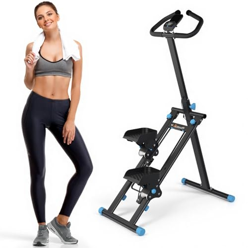 Mdeam Stepper de Escaleras para Hogar, Stepper Plegable con Barra de Sujeción para Entrenamiento de Cuerpo Completo, Stepper Aeróbico para Equipo de Fitness de Oficina en Casa