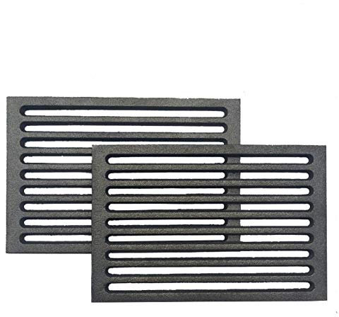 Fonderia Bongiovanni | Griglie in Ghisa | Coppia | Griglia per Camino | Stufa Pellet | Barbecue Fondello per Cenere | 20x30 cm | con Cassetto Raccolta Cenere | Accessori Camino | Offerta