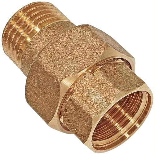 MegaHaustechnik Verschraubung konisch metallisch dichtend aus Messing 1 Zoll Innengewinde und Außengewinde IG x AG DN25 Gewinde Fitting Trinkwasser geeignet Rohr Kupplung Verbinder Anschluss