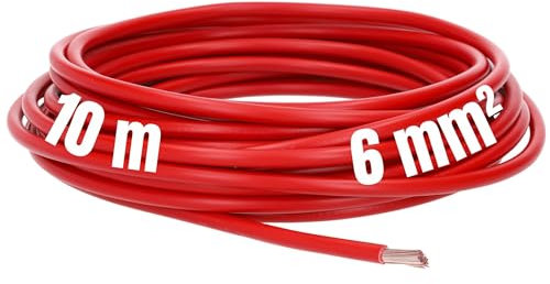 10 Meter Lapp 4520044 H07V-K 6 mm² rot Verdrahtungsleitung I Aderleitung I PVC Einzelader I Litze 6mm2 I Verdrahtung feindrätig I Einzelleitung flexibel I Kabel eindrähtig I Schaltdraht flammwidrig