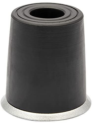 WAGNER Golvdörrstopp/väggdörrstopp VULKANO MIDI – diameter Ø 35 x 35 mm, bas rostfritt stål utseende, buffert massivt gummi, silver/svart, för skruvning inklusive monteringsmaterial– 15208111