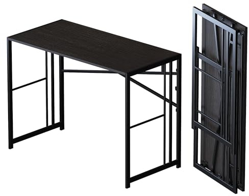 Lutown-Teen Klappschreibtisch 103 cm, Schreiben Gaming Computer Camping Schreibtisch, Keine Montage erforderlich Home Office Tisch, Schwarz