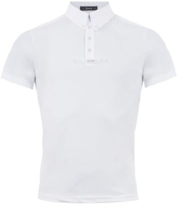 Cavallo Turniershirt Herren Caval Competition Polo White Sportswear FS 2024, Größe:M