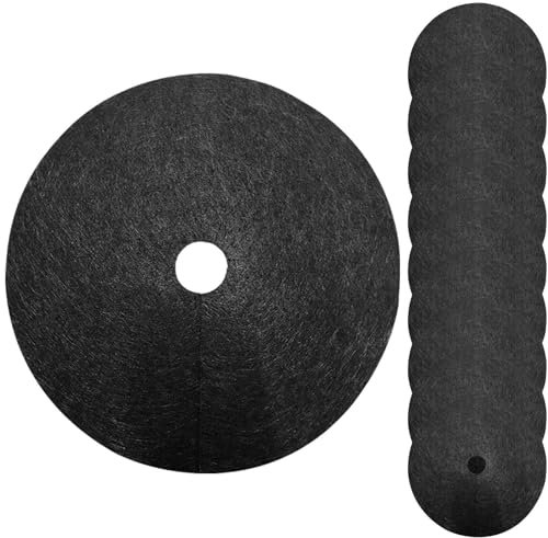 WJnflQN 10Pezzi 25cm Dischi Pacciamatura per Alberi Tappetino Pacciamatura Anelli Pacciamatura Anti Erbacce Tessuto Non Tessuto Copertura Vegetale Degradabile Protezione Radici Contro Le Erbacce