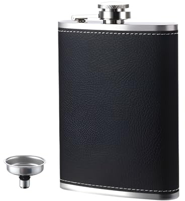 TAORANJU 8OZ Hip Flask with Funnel, 304 Stainless Steel Flask Alcohol Portable Whiskey Flask for Men Women, Personalised Hip Flasks for Camping Climbing Barbecue Hiking