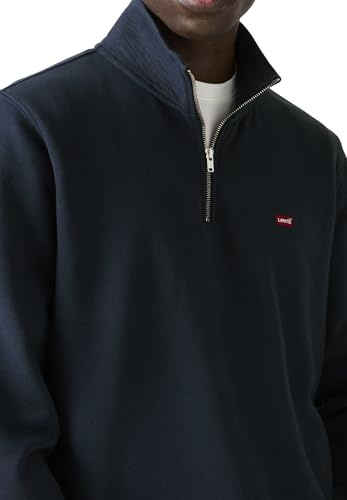 Levi's Herr original Hm 1/4 dragkedja sweatshirt, marinblå blazer, XL