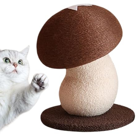 Tyinerc Pour chats d'appartement en forme de champignon - Colonnes à gratter en sisal pour chats - Protection de meubles - Jouet interactif pour chatons - Activités intérieures - Chambre à coucher