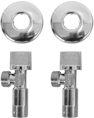 Gutol 2 Válvulas Triangulares De Aleación De Zinc De 1/2 Pulgada Para Conexión a Pared, Válvula De Cierre De Agua Para Inodoro, Para Tuberías De Agua Fría Y Caliente.