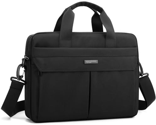 Axelväska för män Vattentät nylon Lättviktig Kompakt, 14 tum Messenger-laptopväska för affärsresor, kontoret och skolan Svart