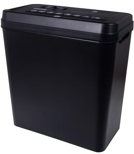 Office Products Destructora de Documentos/Tiras/Trituradora de Papel y Tarjetas/Puede triturar Tarjetas de crédito/hasta 10 Hojas A4/Cesta 14 l/Negra/para Oficina en casa