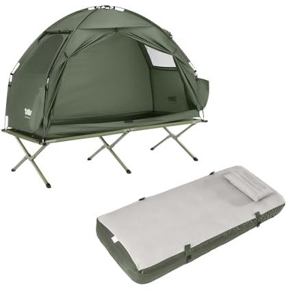 SoBuy Feldbett mit Zelt 1 Personen wasserdicht 193x160x86 cm Outdoor