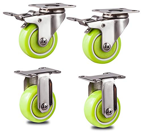 Movinger 50mm Svängbar Möbler Hjul med Broms 4 Förpackning Universell vagnshjul för Flower Pots ersättningshjul för Enkel Manövrerbarhet