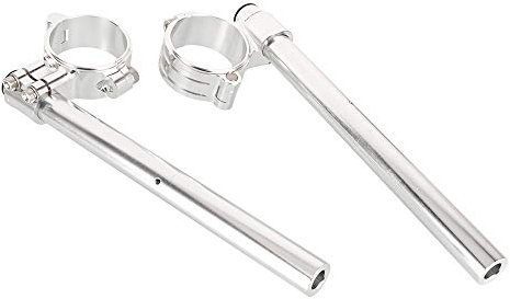 CNC Aluminium Motorrad Stummellenker Aufstecken 55mm Clip 7/8 Zoll Stangen für R Nine T R9T 2014-2020 (Silber)