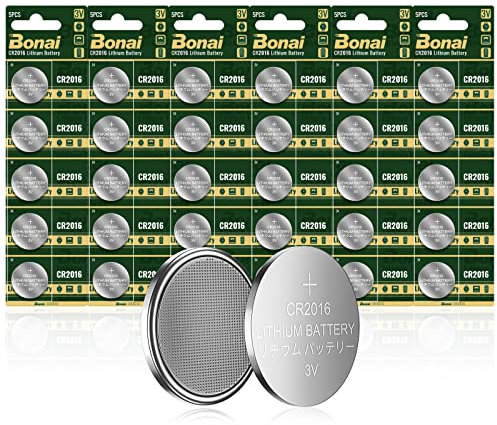 CR2016 Batteria Bottone al Litio 3V, Bonai CR 2016 DL2016 Batteria Lunga Durata confezione per Bilance Pesapersone, Dispositivi Smart Home, Chiavi Auto 30 pezzi