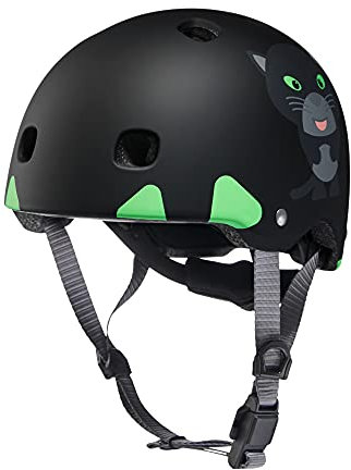 Affenzahn Fahrradhelm Robuster Kinderhelm für Multisport Skateboard Roller Inline Skates für Jungen und Mädchen Panther - Schwarz