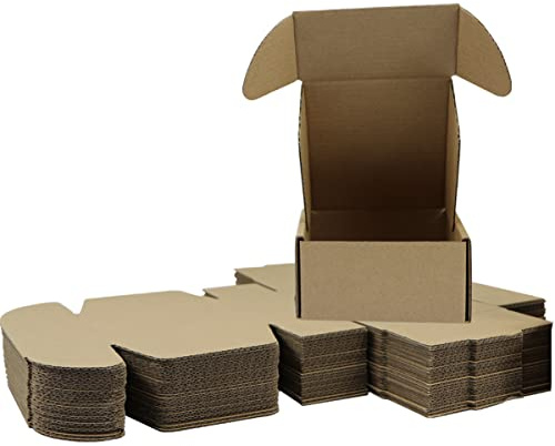 ZhaoCo 25 pièces de cartons d'expédition 10,2x10,2x5,1 cm, brun, carton Maxibrief pour envoi de marchandises, envoi de livres, boîte cadeau