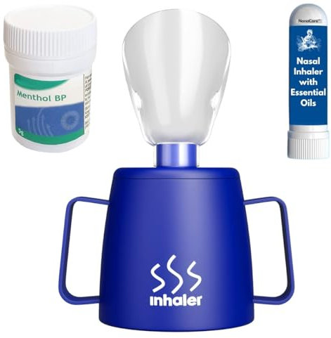 NanaCare UK Steam Inhaler Cup with 10g Powerful Menthol Crystals and Nasal Stick | The Personal Steam Inhaler Provides Relief from Flu, Colds, Blocked Nose and Cough | Suitable for Adults and Kids