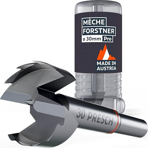 Presch Broca Forstner Ø 30mm - Broca para madera ultra afilada y duradera - Punta central de alta precisión para agujeros perfectamente redondos - Rendimiento fiable con vida útil optimizada