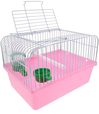 YARNOW Tragbarer Transportkäfig Für Haustiere Vogeltransportbox Mit Sitzstange Futterbox Tränke Für Unzertrennliche Papageien Nymphensittiche Abs-eisenkonstruktion Farbe