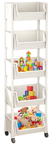 Rollwagen-Organizer, mehrstöckiger Rollwagen, Aufbewahrungswagen mit Rädern, Buch-Organizer, Schreibwaren-Organizer für Arbeitszimmer, Rollwagen für kleine Räume, Snack-Organizer für enge Räume