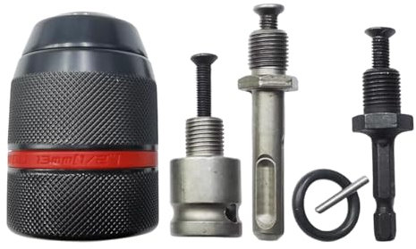 Schnellspannfutter, Elektrobohrspannzangen, Schnellspannfutteradapter, Bohrfutteradapter, Sechskantschaft 1,5-13 mm 1/2-20 UNF, Außen: 43 mm, für Handbohrmaschinen(COLOR:Schwarz)