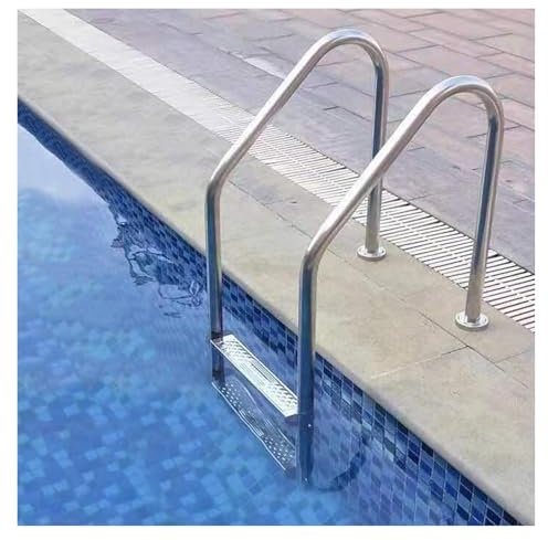Poolstege,Förhindra Halka Pooltrappa,Simstege I Rostfritt Stål,för Trädgårdspoolhem,Bärvikt 250kg(2 steps)