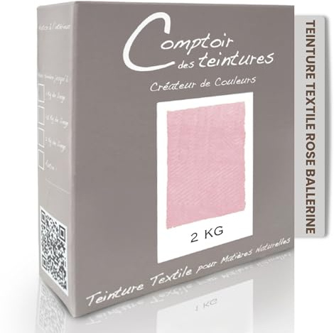 COMPTOIR DES TEINTURES – Teinture Textile – Mélange Rose Ballerine (pour 2kg linge) – Teintures Durables pour Draps, Serviettes et Nappes – Facile à Utiliser en Machine à Laver ou à la Main
