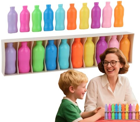 Tktouci Jeu De Mémoire - Jeu De Devinette des Bouteilles Colorées - Activités d'apprentissage Jouet Éducatif pour Salle De Classe Plage Garçons Filles Fête Pique-Nique Jardin