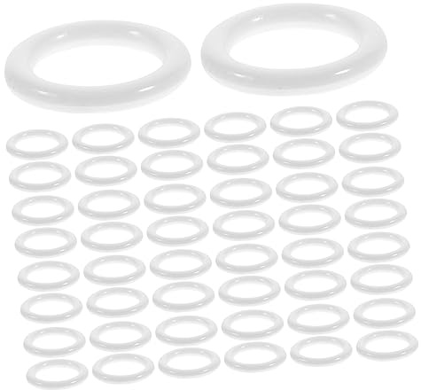 BUGUUYO 100 Pezzi Occhielli per Tenda in Plastica Bianco, Resistenti All'usura, Anelli per Tende da Bastone per Accessori Fai-da-te e Tende Oscuranti Esterni