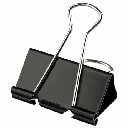 ZINNIAUK 50pcs Bulldog Clips Black 32mm Metal Foldback Binder Clips Strong Paper Clamps for Office School Home Filing Documents Calendars Crafts Photos Notices and Stationery