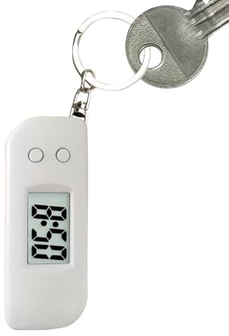 Montre numérique de poche | Montre électronique avec éclairage LED de nuit | Porte-clés fonctionnel et accessoire de sac à dos | Pour hommes, femmes, garçons, enfants, sportifs | Cadeau pour Ca, blanc