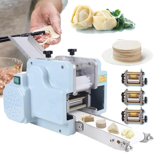 LISTaRSw Máquina Eléctrica para Hacer Masa Albóndigas con 1/2/3Molde, Máquina para Envolver Wonton 8 * 8Cm+Máquina Eléctrica para Hacer Pasta 3Mm+Máquina para Envolver Albóndigas 8Cm 3-Mold