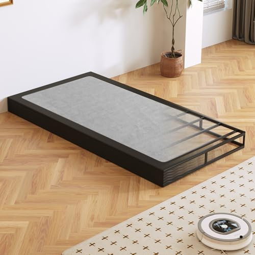 Arhomefurni Box Spring, Metal Frame Mattress Foundation with Fabric Cover, Easy Assembly, Noise-Free (5 Inch, Twin)