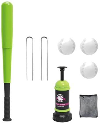 Chosertory Children Baseball Completo con por Presión Herramienta de Golpeo Bolas y Accesorios de Plástico Adecuado para Actividades Infantiles Juegos en Jardín y Entrenamiento Deportivo, Verde