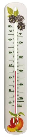 Brannan Wall Thermometer 215mm - Fruit Design Room Thermometer - Made in UK for Home Office Garden or Greenhouse Indoor or Outdoor Decorative