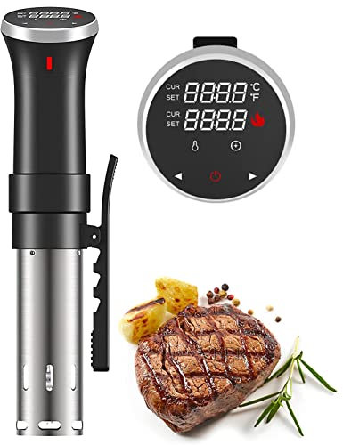 Fityou Sous Vide Stick, Wasserdicht Sous Vide Garer, 1100W Präziser Temperatureinstellung und digitaler Timer, Ultra leise, Edelstahl, LCD Touch Display (25 °C bis 95 °C)