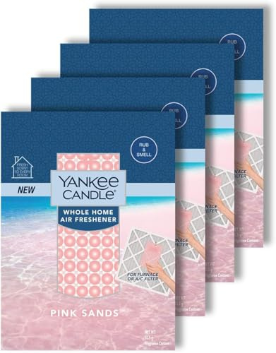 Yankee Candle Whole Home Air Freshener, Long Lasting Odor Eliminating Fragrance for Home, Continuous Room Freshener, Pink Sands (Pack of 4)