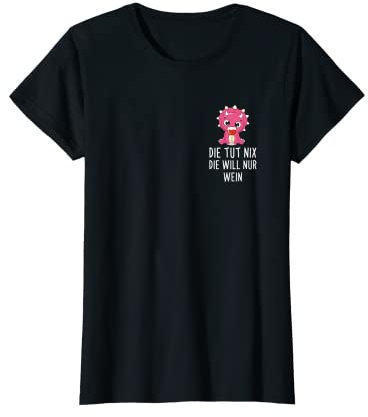 Femme Gobelet à vin Die Tut Nix Die Will Nur Wein Dinosaurier Party T-Shirt